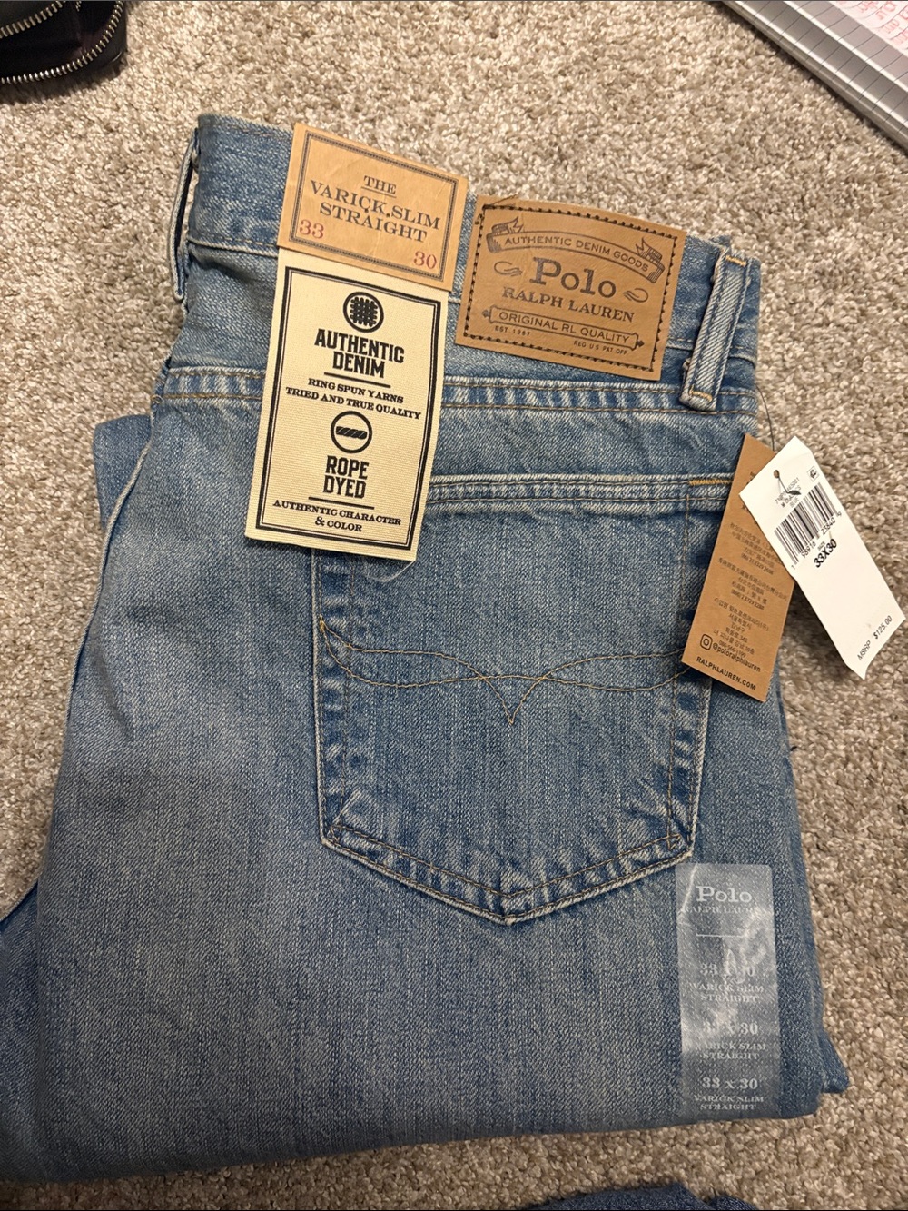 Polo by Ralph Lauren Light Blue Slim Straight Jeans